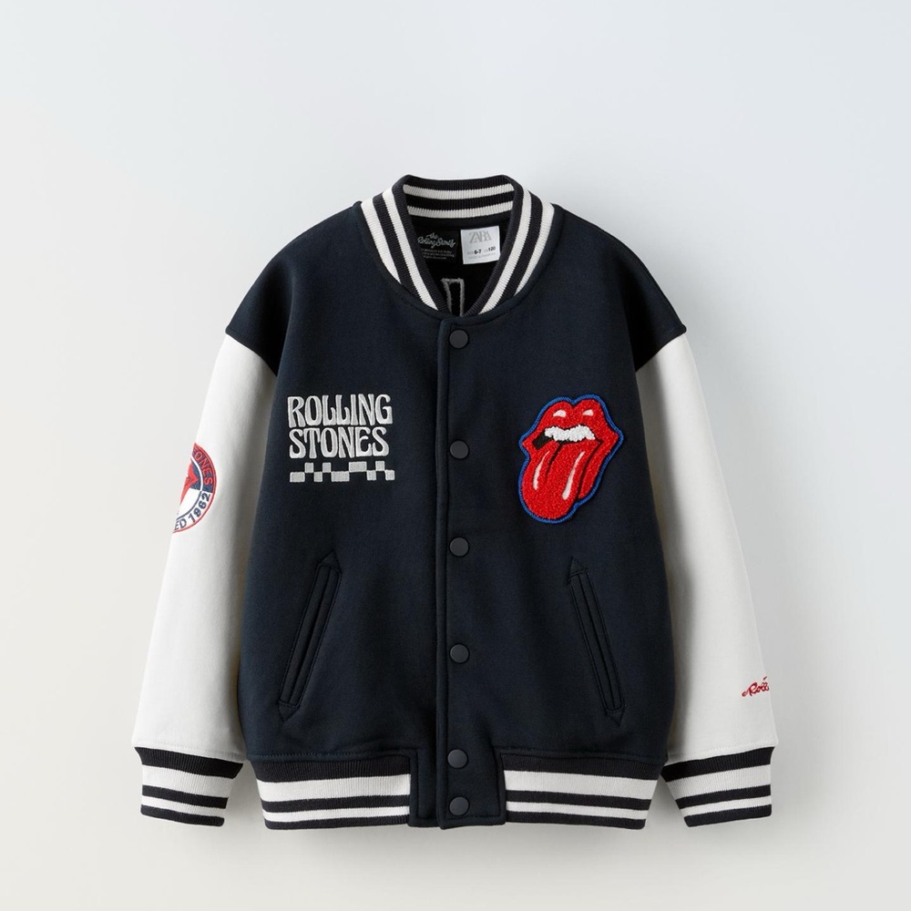 NEW! Zara ‘Rolling Stones’ Varsity Jacket - Picture 1 of 7